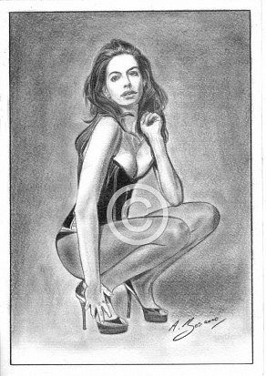 Anne Hathaway Pencil Portrait