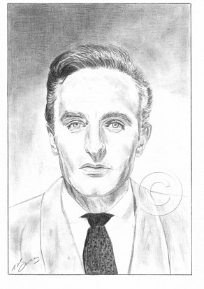 Anton Diffring Pencil Portrait