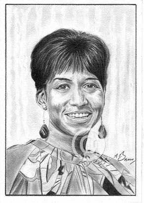 Aretha Franklin Pencil Portrait