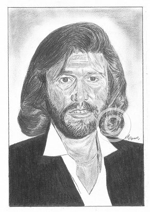 Barry Gibb Pencil Portrait
