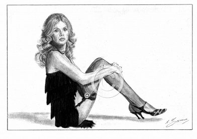 Britt Ekland Pencil Portrait
