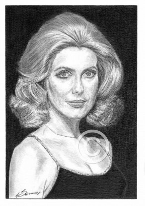 Catherine Deneuve Pencil Portrait