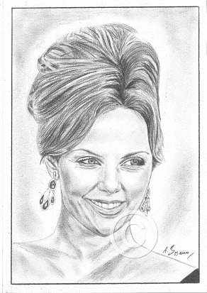 Charlize Theron Pencil Portrait