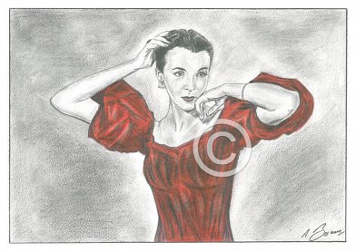 Claire Bloom Pencil Portrait