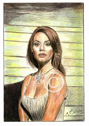 Claudine Auger Pencil Portrait