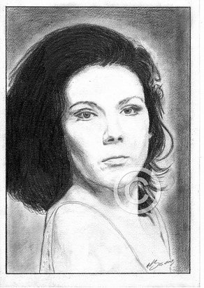 Dame Diana Rigg Pencil Portrait