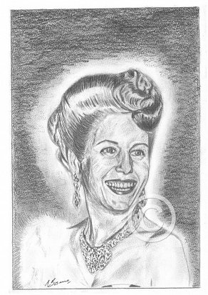 Eva Peron Pencil Portrait