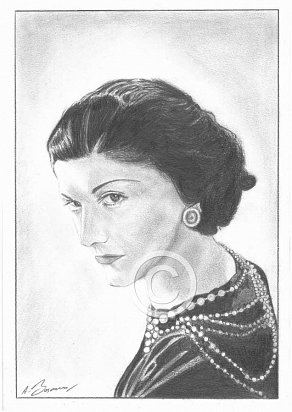 Gabrielle Chanel Pencil Portrait