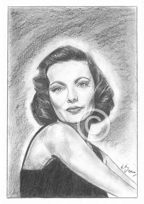 Gene Tierney Pencil Portrait