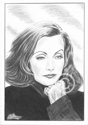 Greta Garbo Pencil Portrait