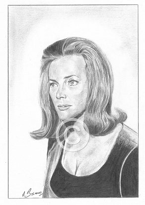 Honor Blackman Pencil Portrait