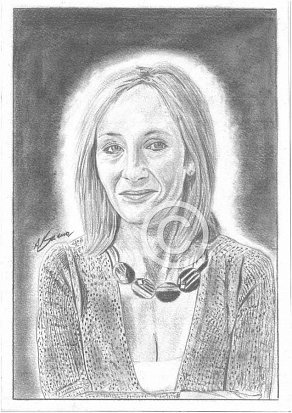 J.K. Rowling Pencil Portrait