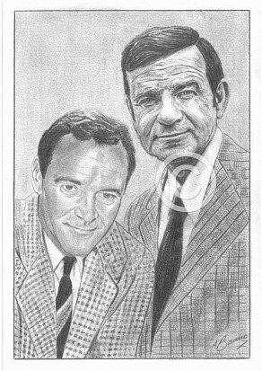 Jack Lemmon & Walter Matthau Pencil Portrait