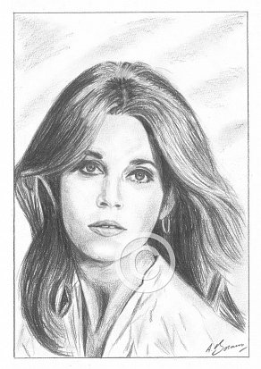 Jane Fonda Pencil Portrait