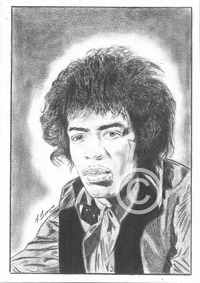 Jimi Hendrix Pencil Portrait