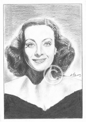 Joan Crawford Pencil Portrait