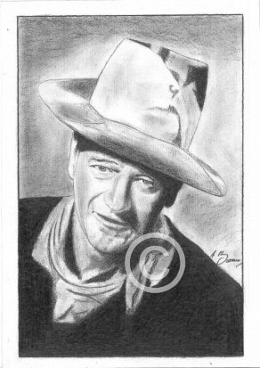 John Wayne Pencil Portrait