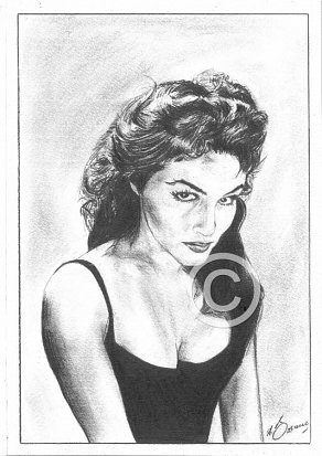 Julie Newmar Pencil Portrait