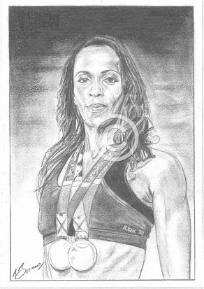 Kelly Holmes Pencil Portrait