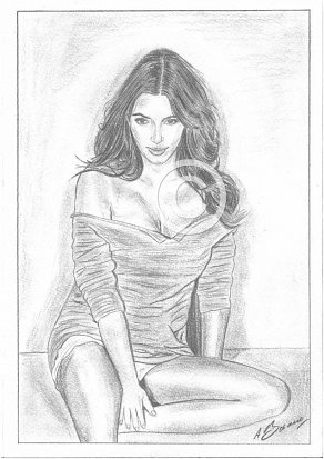 Kim Kardashian Pencil Portrait