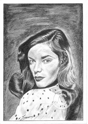 Lauren Bacall Pencil Portrait