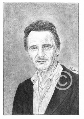 Liam Neeson Pencil Portrait