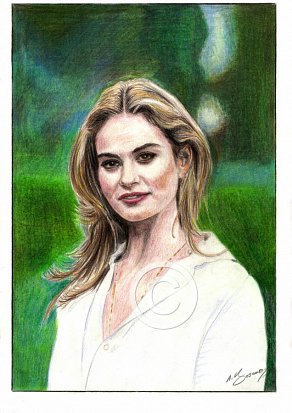 Lily James Pencil Portrait
