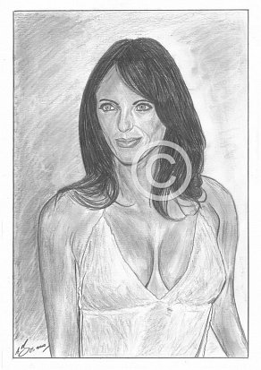 Liz Hurley Pencil Portrait