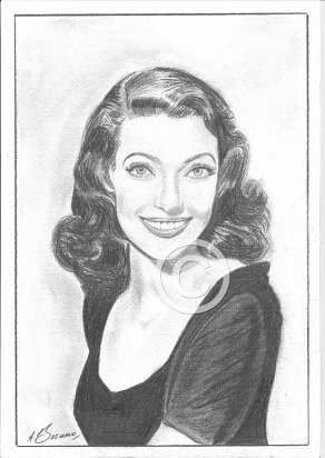 Loretta Young Pencil Portrait