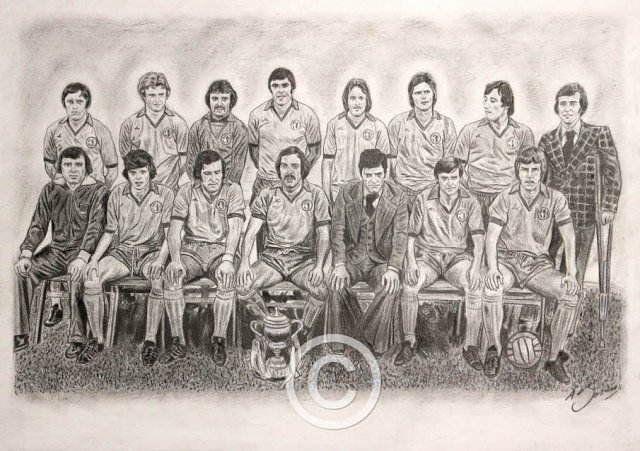 Mansfield Town 1976-77 Pencil Portrait