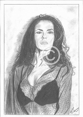 Maria Grazia Cucinotta Pencil Portrait