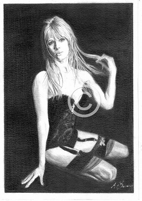 Marianne Faithfull Pencil Portrait