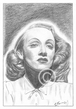Marlene Dietrich Pencil Portrait