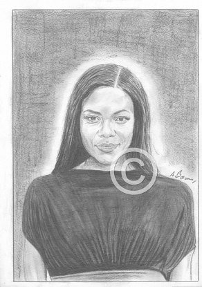 Naomie Harris Pencil Portrait