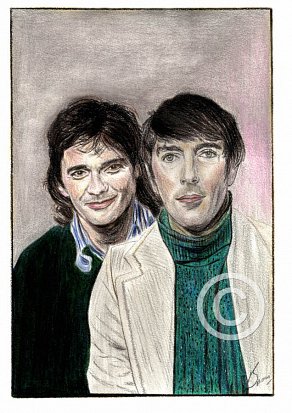 Peter Cook & Dudley Moore Pencil Portrait