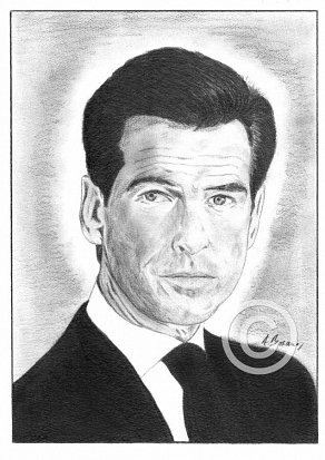 Pierce Brosnan Pencil Portrait