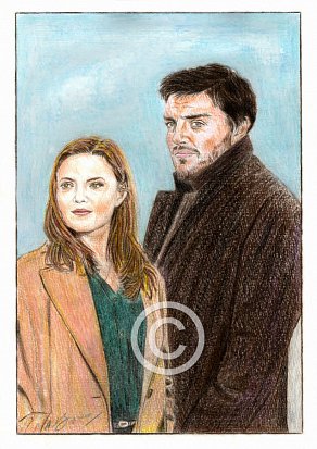 Tom Burke & Holliday Grainger Pencil Portrait